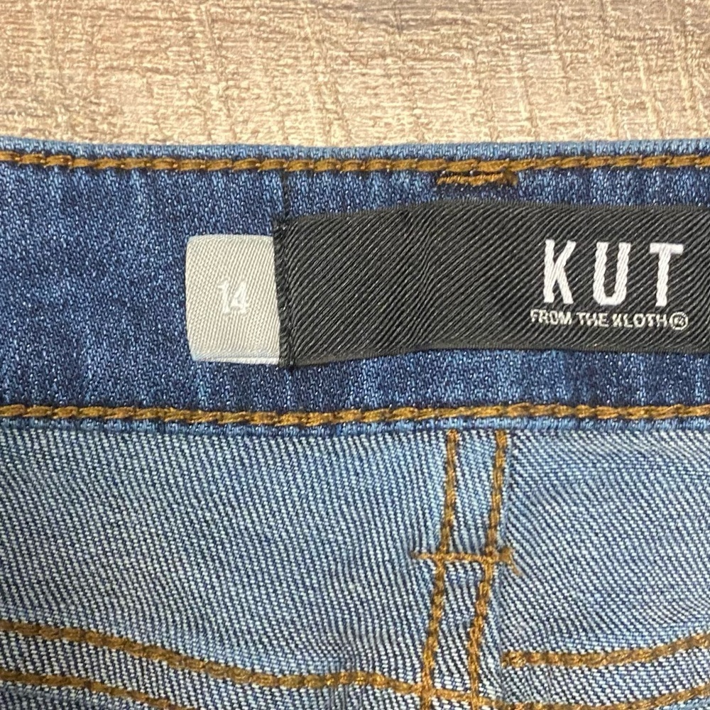 *SOLD* Kut From The Kloth “Connie” High-Low Denim Jean Skirt Size 14 - Picture 3 of 7